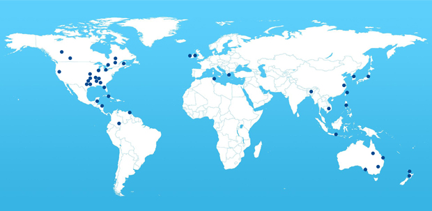 A World Map of Tranco Core Winding Machine Clients